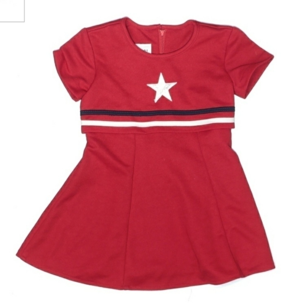 Amy Too! Vintage Red Dress Varsity Stripe Cheerleader Size 4 Cute Sporty EUC